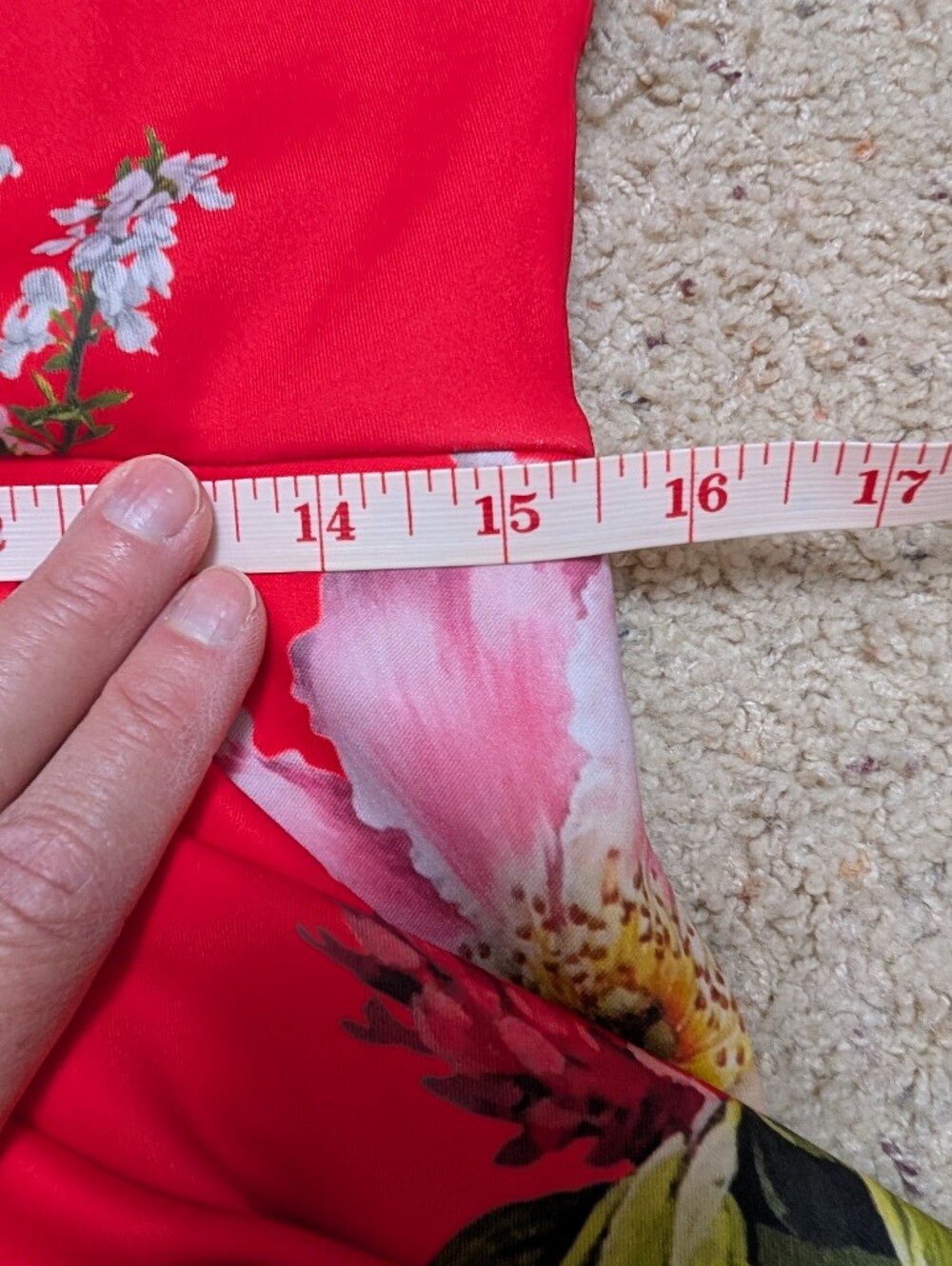 Ted Baker Red Floral Skater Swing Dress sz 3/US 8 - Picture 8 of 10